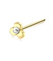 Flowery Pearl Silver Straight Nose Stud NSKA-201p